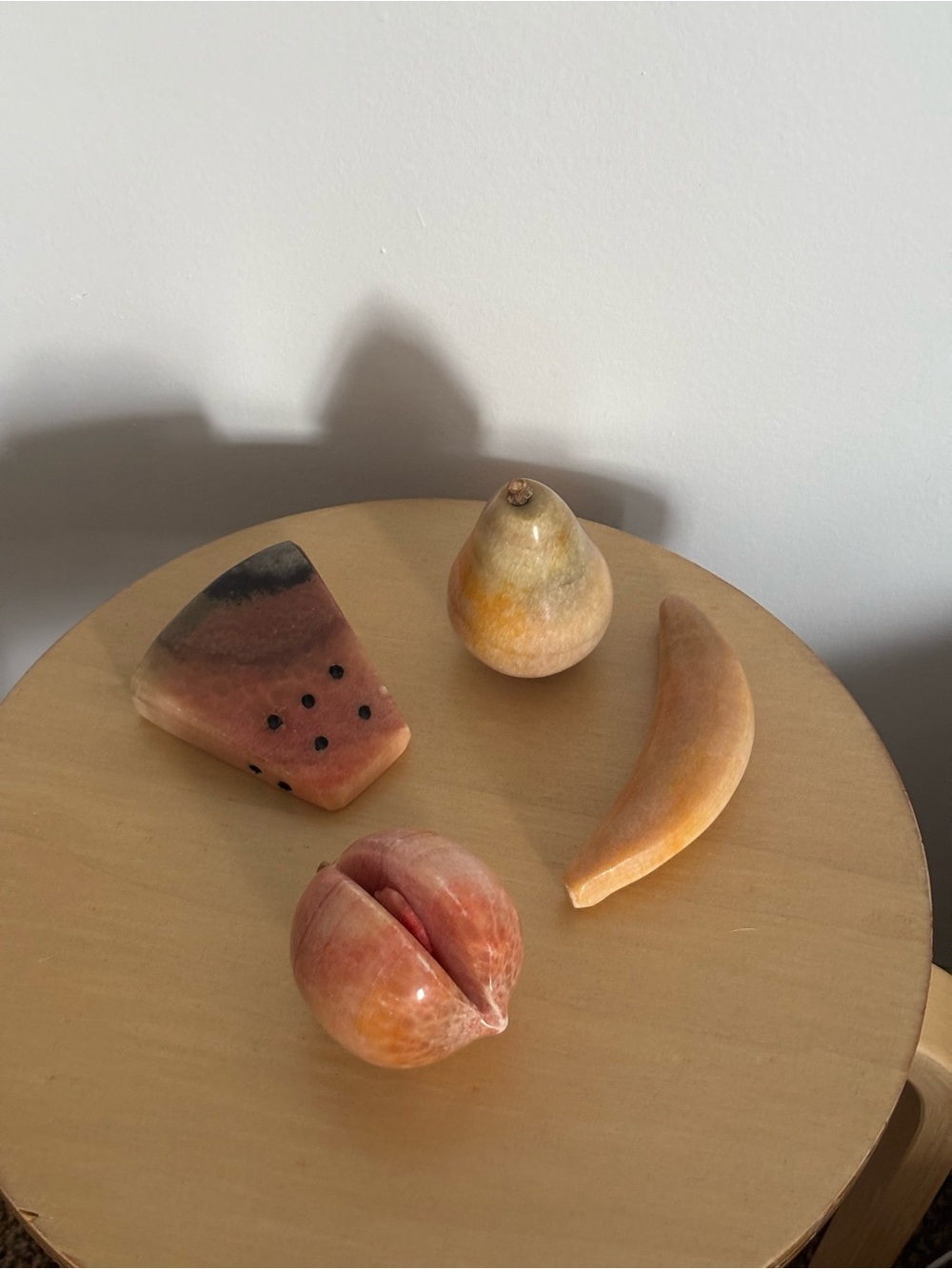 Decorative Stone Fruit Set - Peach, Pear, Banana, Watermelon - Home Accents